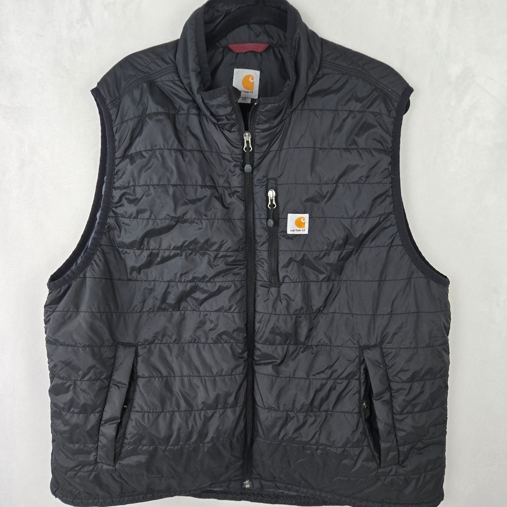 Carhartt Vest Rain Defender Gilliam Mens 2XL Black Insulated Puffer Work Relax - Picture 3 of 7